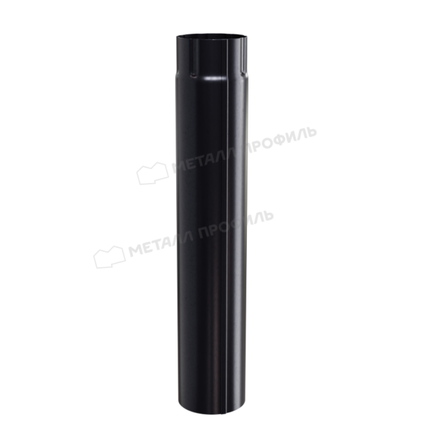 Труба водосточная D100х2000 покрытие PURMAN® Black Edition 0.50 мм - RAL 9005, Двустороннее покрытие