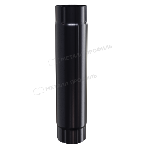 Труба соединительная D100х1000 покрытие PURMAN® Black Edition 0.50 мм - RAL 9005, Двустороннее покрытие