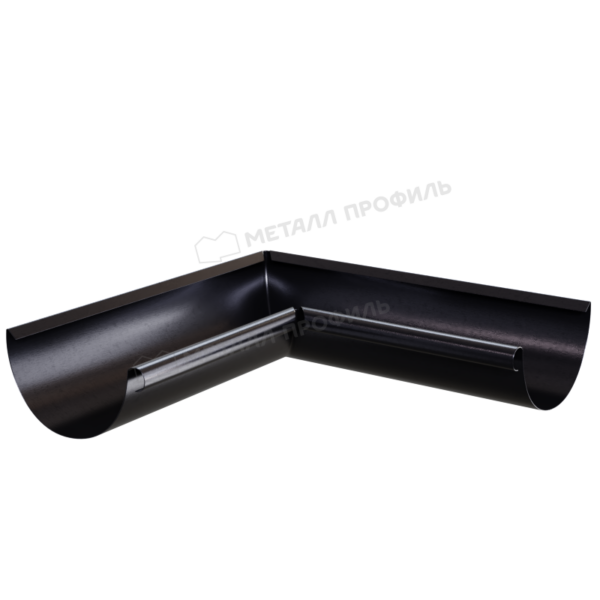 Угол желоба внутренний D125 покрытие PURMAN® Black Edition 0.60 мм - RAL 9005, Двустороннее покрытие