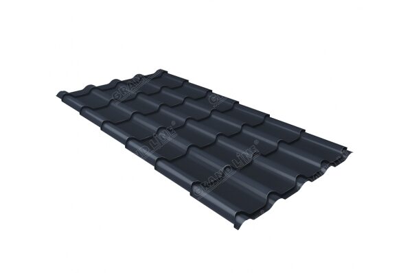 Металлочерепица камея покрытие Rooftop Matte 0.50 мм - RAL 7024
