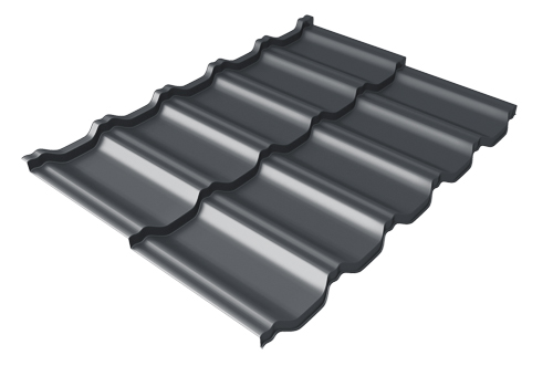 Металлочерепица модульная квинта Uno Grand Line c 3D резом покрытие Rooftop Matte 0.50 мм - RAL 7024