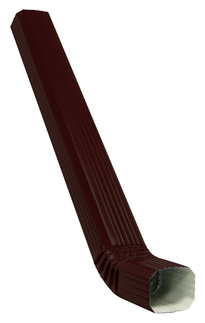 Труба прямоугольная с коленом Vortex Matt 3м покрытие Drap - RAL 8017