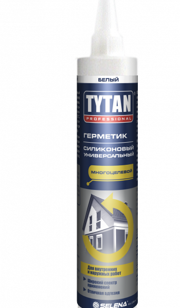 Герметик Tytan Professional Силиконовый Универсальный белый 80мл 1уп=10шт (00614)