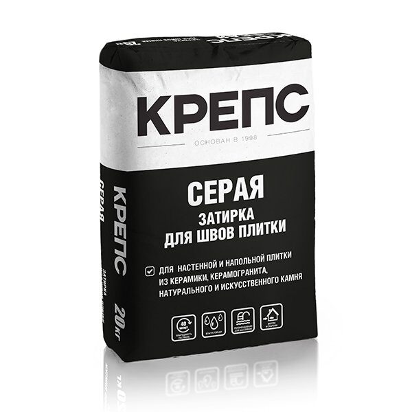 Затирка серая на цементной основе КРЕПС 20кг *1/56