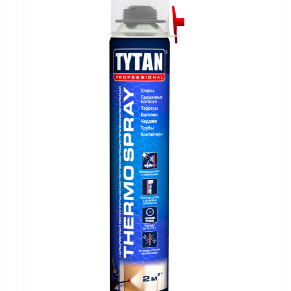 Теплоизоляция напыляемая полиуретановая Tytan Professional THERMOSPRAY, 870мл (66220) *1/12