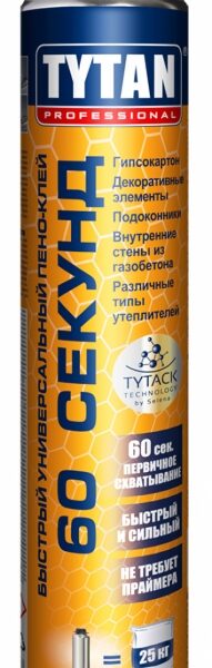 Пено-клей Tytan Professional Быстрый 60 секунд 750 ml (26296) *1/12