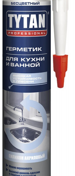 Герметик Tytan Professional Силиконакриловый для Кухни и Ванной бесцветный 310мл (26043) *1/12