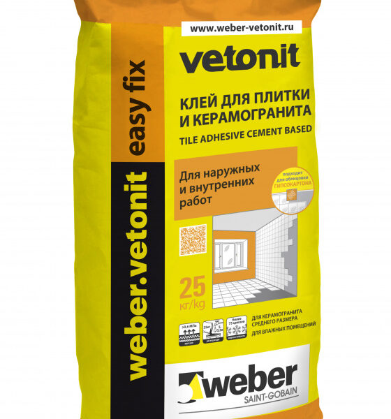 Клей для плитки weber.vetonit easy fix 25кг *1/48