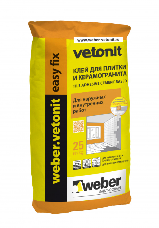 Клей для камня и керамогранита weber vetonit stone fix 25 кг расход