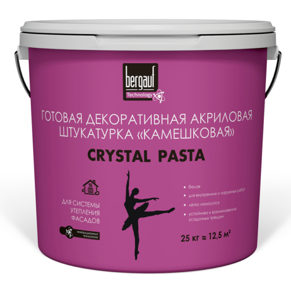 Штукатурка Crystal Pasta камешковая зерно 1-1,5мм 25кг *1/12 Bergauf