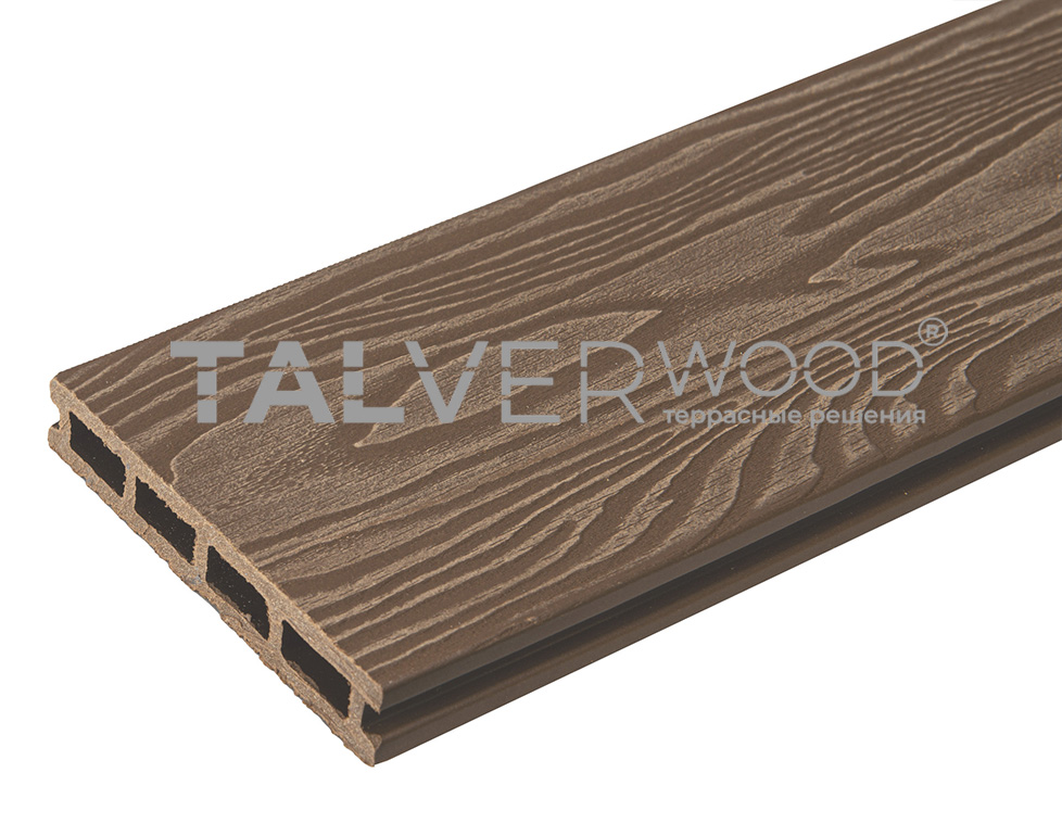 Террасная доска орех TalverWood 150*25мм  3D текстура дерева брашинг, м.пог