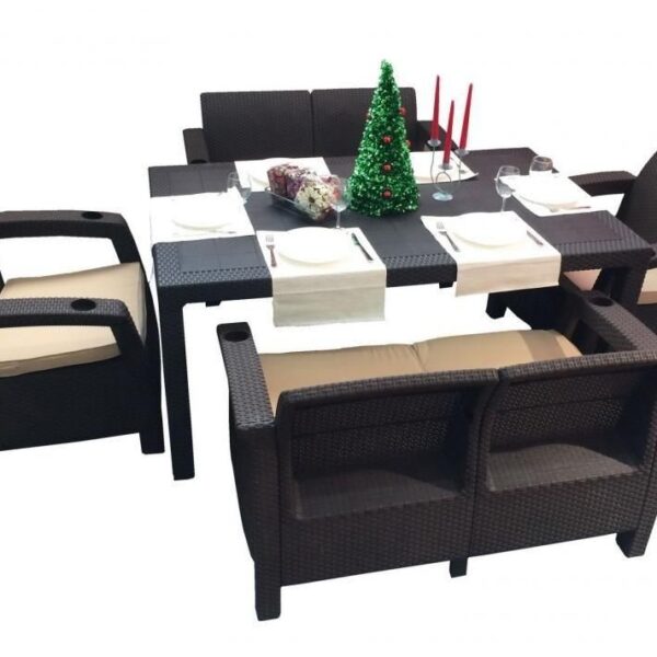 Комплект мебели Yalta Family венге на 6 персон с обеденным столом