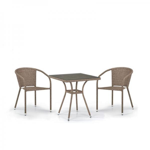 Обеденный комплект плетеной мебели из искусственного ротанга T282BNT/Y137C-W56 Light brown