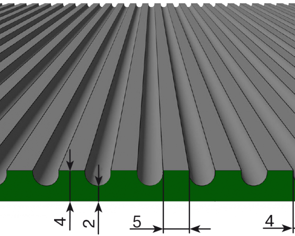 Средний рубчик 4мм за м.кв (Черный) резиновое рулонное покрытие
