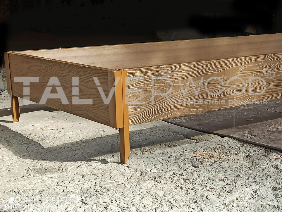 Цветная грядка 3*1м TalverWood орех h 220 мм (металлические углы)