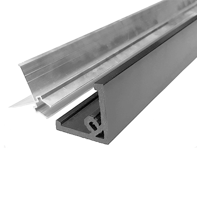 Уголок серый ДПК + алюминиевый профиль  50*50*3000мм внешний для фасадной панели